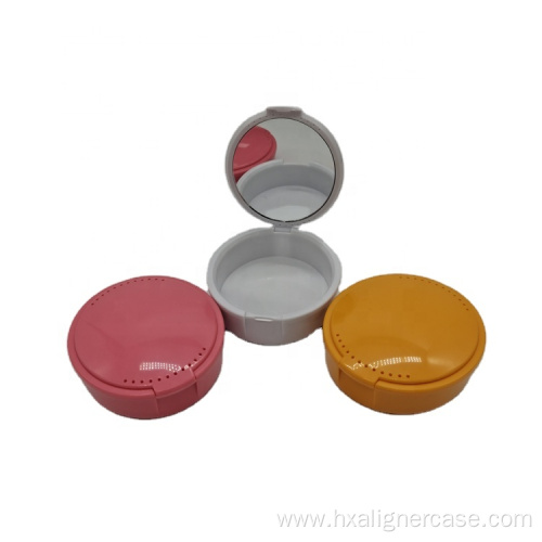 Ortho Aligner Oval Dental Retainer Box with Mirror